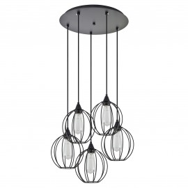 77-8758 SE21-BL-B10-5BL-GR2 ADEPT PENDANT Black Metal Grid Pendant