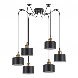 77-8761 SE21-BL-B10-BL6-MS1 ADEPT PENDANT Black Metal Shade Pendant