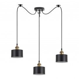 77-8762 SE21-BL-B10-BL3-MS1 ADEPT PENDANT Black Metal Shade Pendant