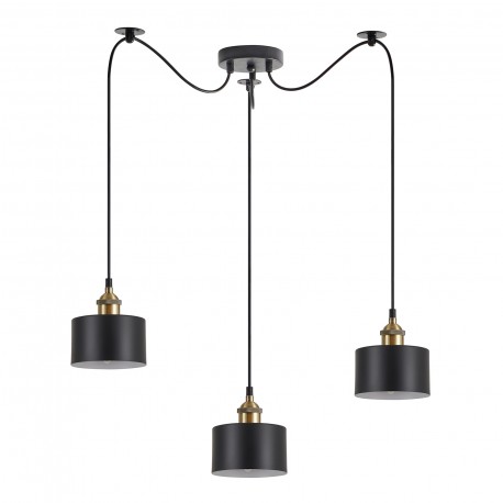 77-8762 SE21-BL-B10-BL3-MS1 ADEPT PENDANT Black Metal Shade Pendant