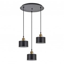 77-8764 SE21-BL-B10-3BL-MS1 ADEPT PENDANT Black Metal Shade Pendant