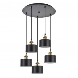 77-8765 SE21-BL-B10-5BL-MS1 ADEPT PENDANT Black Metal Shade Pendant