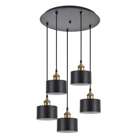 77-8765 SE21-BL-B10-5BL-MS1 ADEPT PENDANT Black Metal Shade Pendant