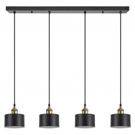 77-8766 SE21-BL-B10-4BL-MS1 ADEPT PENDANT Black Metal Shade Pendant