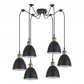 77-8768 SE21-BL-B10-BL6-MS2 ADEPT PENDANT Black Metal Shade Pendant
