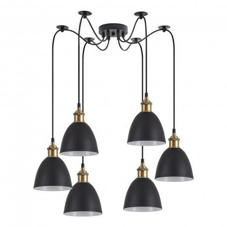 77-8768 SE21-BL-B10-BL6-MS2 ADEPT PENDANT Black Metal Shade Pendant
