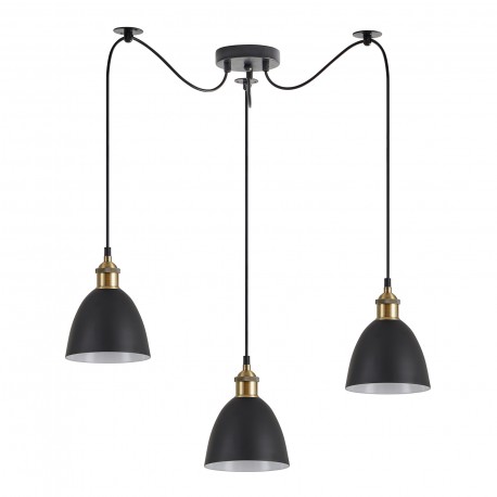 77-8769 SE21-BL-B10-BL3-MS2 ADEPT PENDANT Black Metal Shade Pendant