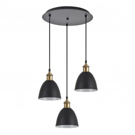 77-8771 SE21-BL-B10-3BL-MS2 ADEPT PENDANT Black Metal Shade Pendant