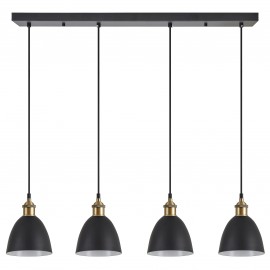 77-8773 SE21-BL-B10-4BL-MS2 ADEPT PENDANT Black Metal Shade Pendant