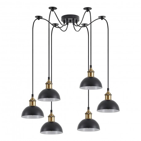 77-8775 SE21-BL-B10-BL6-MS3 ADEPT PENDANT Black Metal Shade Pendant