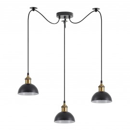 77-8776 SE21-BL-B10-BL3-MS3 ADEPT PENDANT Black Metal Shade Pendant