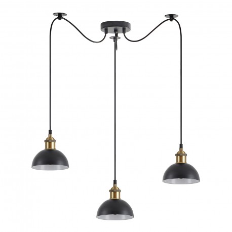 77-8776 SE21-BL-B10-BL3-MS3 ADEPT PENDANT Black Metal Shade Pendant