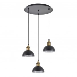 77-8778 SE21-BL-B10-3BL-MS3 ADEPT PENDANT Black Metal Shade Pendant