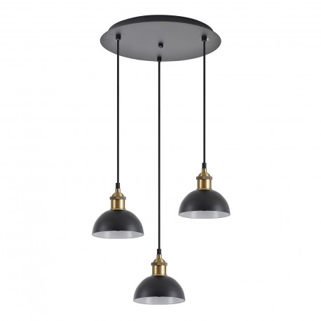 77-8778 SE21-BL-B10-3BL-MS3 ADEPT PENDANT Black Metal Shade Pendant
