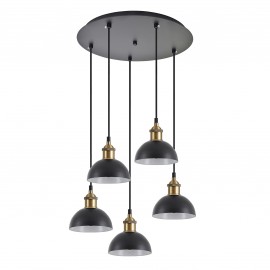 77-8779 SE21-BL-B10-5BL-MS3 ADEPT PENDANT Black Metal Shade Pendant