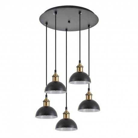 77-8779 SE21-BL-B10-5BL-MS3 ADEPT PENDANT Black Metal Shade Pendant
