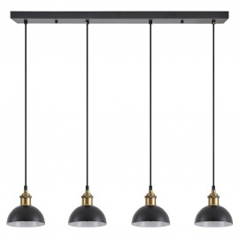77-8780 SE21-BL-B10-4BL-MS3 ADEPT PENDANT Black Metal Shade Pendant