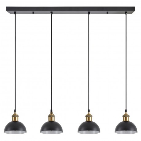 77-8780 SE21-BL-B10-4BL-MS3 ADEPT PENDANT Black Metal Shade Pendant