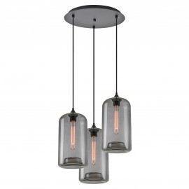 77-8783 SE21-SM-19-30-3BL+ FEINT Smoked Glass Pendant
