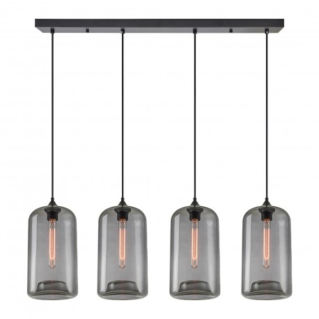 77-8784 SE21-SM-19-30-4BL+ FEINT Smoked Glass Pendant