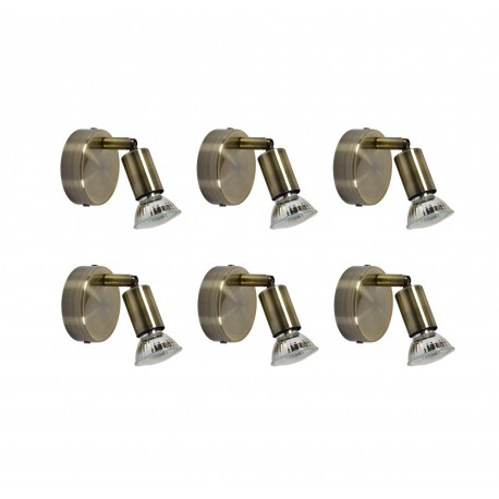77-8837 SE 140-BR1 (x6) Saba Packet Bronze adjustable spotlight