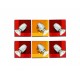 77-8863 GU1094J-3B (x2) Colours Spot Packet Chrome metal rotating spot with decorative red and yellow g