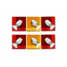 77-8863 GU1094J-3B (x2) Colours Spot Packet Chrome metal rotating spot with decorative red and yellow g