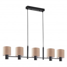 77-8871 SE21-BL-120-SH3 ADEPT PENDANT Black Metal Pendant Brown Shade