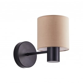 77-8882 SE21-BL-16-SH3 ADEPT Black Wall Lamp Brown Shade
