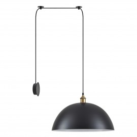 77-8885 SE21-BR-10-BL1W-MS50 MAGNUM Bronze Metal Wall Lamp with Black Fabric Cable and Metal Shade