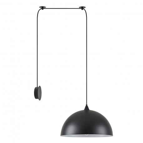 77-8889 SE21-BL-B10-BL1W-MS40 ADEPT PENDANT Black Metal Shade Wall Lamp