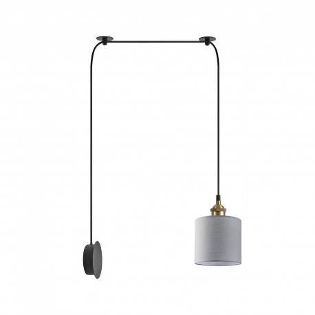 77-8892 SE21-BL-B10-BL1W-SH2 ADEPT PENDANT Gray Fabric Wall Lamp