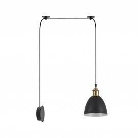 77-8897 SE21-BL-B10-BL1W-MS2 ADEPT PENDANT Black Metal Shade Wall Lamp