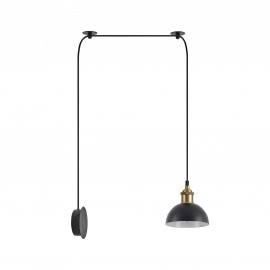 77-8898 SE21-BL-B10-BL1W-MS3 ADEPT PENDANT Black Metal Shade Wall Lamp