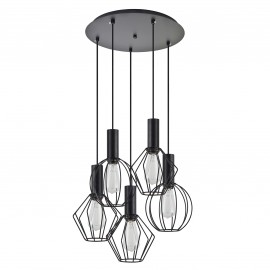 77-8906 SE21-BL-4-5BL-GR12 ADEPT FLEX Black Pendant Black Metal Grid