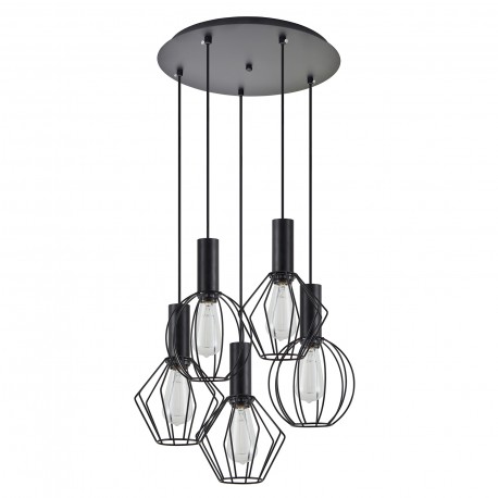 77-8906 SE21-BL-4-5BL-GR12 ADEPT FLEX Black Pendant Black Metal Grid