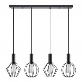 77-8907 SE21-BL-4-4BL-GR12 ADEPT FLEX Black Pendant Black Metal Grid