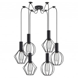 77-8908 SE21-BL-4-BL6-GR12 ADEPT FLEX Black Pendant Black Metal Grid