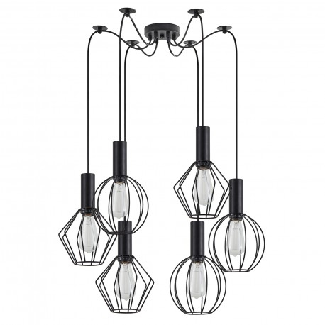 77-8908 SE21-BL-4-BL6-GR12 ADEPT FLEX Black Pendant Black Metal Grid