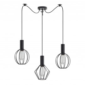 77-8909 SE21-BL-4-BL3-GR12 ADEPT FLEX Black Pendant Black Metal Grid