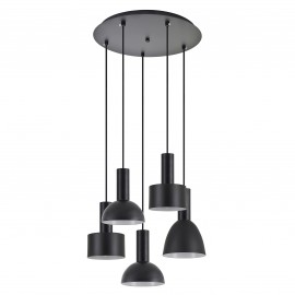77-8911 SE21-BL-4-5BL-MS123 ADEPT FLEX Black Pendant Black Metal Shade