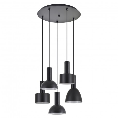 77-8911 SE21-BL-4-5BL-MS123 ADEPT FLEX Black Pendant Black Metal Shade