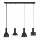 77-8912 SE21-BL-4-4BL-MS123 ADEPT FLEX Black Pendant Black Metal Shade