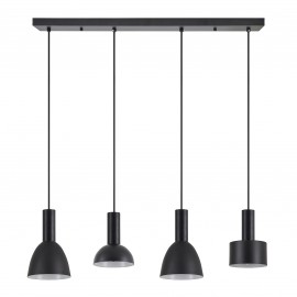 77-8912 SE21-BL-4-4BL-MS123 ADEPT FLEX Black Pendant Black Metal Shade
