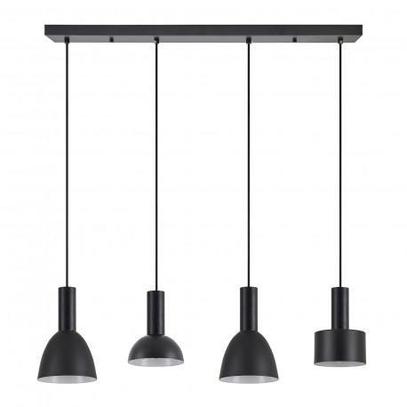 77-8912 SE21-BL-4-4BL-MS123 ADEPT FLEX Black Pendant Black Metal Shade