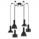 77-8913 SE21-BL-4-BL6-MS12 ADEPT FLEX Black Pendant Black Metal Shade