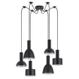 77-8913 SE21-BL-4-BL6-MS12 ADEPT FLEX Black Pendant Black Metal Shade