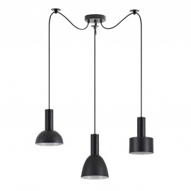 77-8914 SE21-BL-4-BL3-MS12 ADEPT FLEX Black Pendant Black Metal Shade