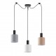 77-8919 SE21-BL-4-BL3-SH12 ADEPT FLEX Black Pendant White, Grey, Brown Fabric Shade