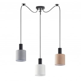 77-8919 SE21-BL-4-BL3-SH12 ADEPT FLEX Black Pendant White, Grey, Brown Fabric Shade